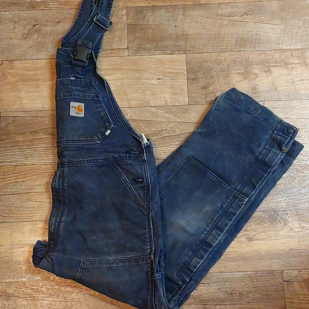 36x30 90s Blue Carhartt Double Knee Overalls